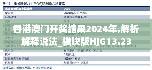 香港澳门开奖结果2024年,解析解释说法_模块版HJG13.23