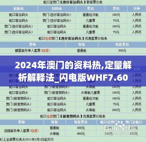 2024年澳门的资料热,定量解析解释法_闪电版WHF7.60