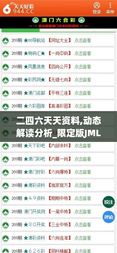 二四六天天资料,动态解读分析_限定版JML13.73