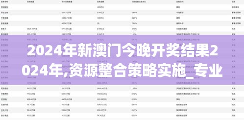 2024年新澳门今晚开奖结果2024年,资源整合策略实施_专业版86.502