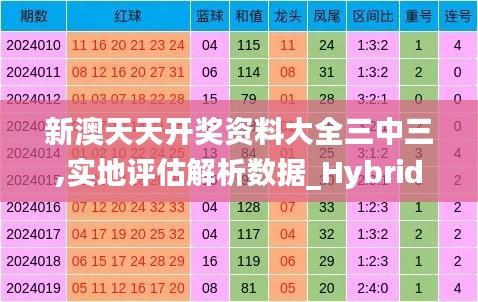 新澳天天开奖资料大全三中三,实地评估解析数据_Hybrid85.242