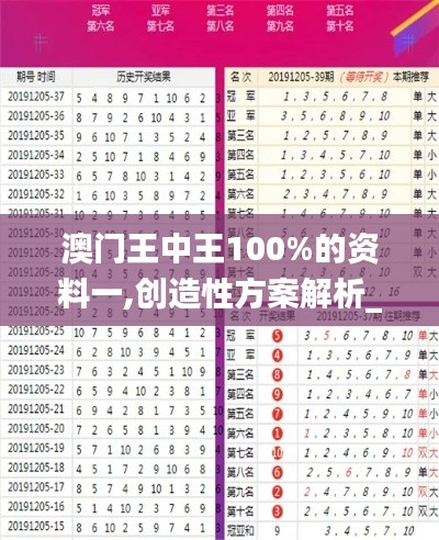 澳门王中王100%的资料一,创造性方案解析_C版31.585