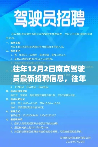 往年12月2日南京驾驶员最新招聘信息详解及解析