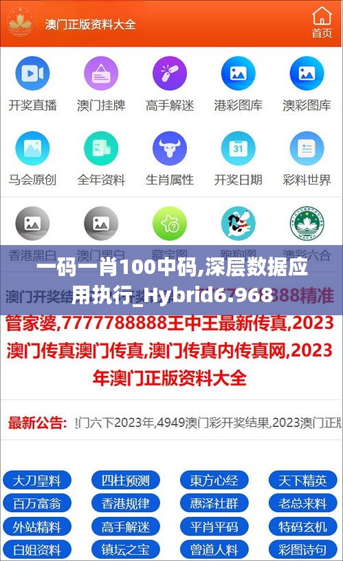 一码一肖100中码,深层数据应用执行_Hybrid6.968