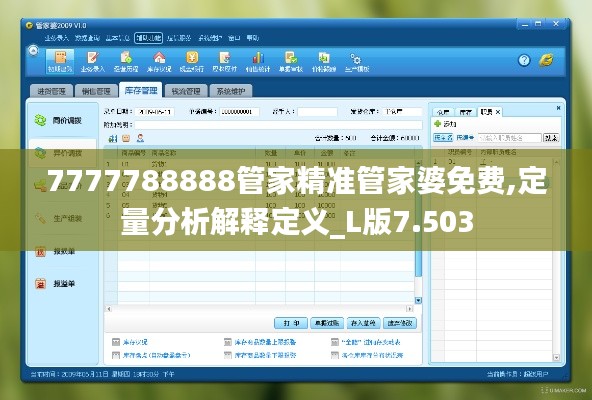 7777788888管家精准管家婆免费,定量分析解释定义_L版7.503