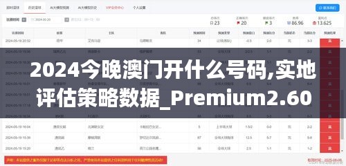 2024今晚澳门开什么号码,实地评估策略数据_Premium2.602