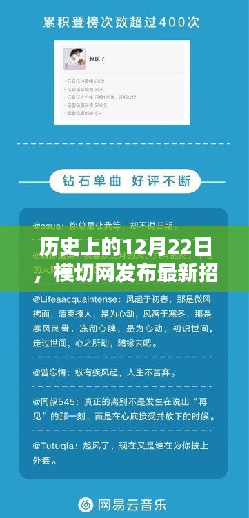 模切网发布最新招聘信息的日子，历史上的12月22日