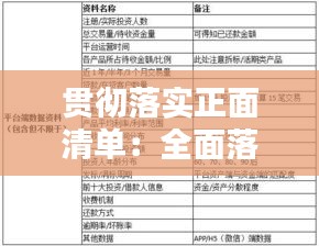 贯彻落实正面清单：全面落实纠正措施 