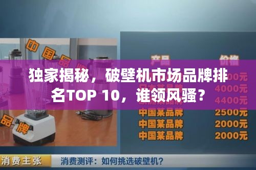 独家揭秘，破壁机市场品牌排名TOP 10，谁领风骚？